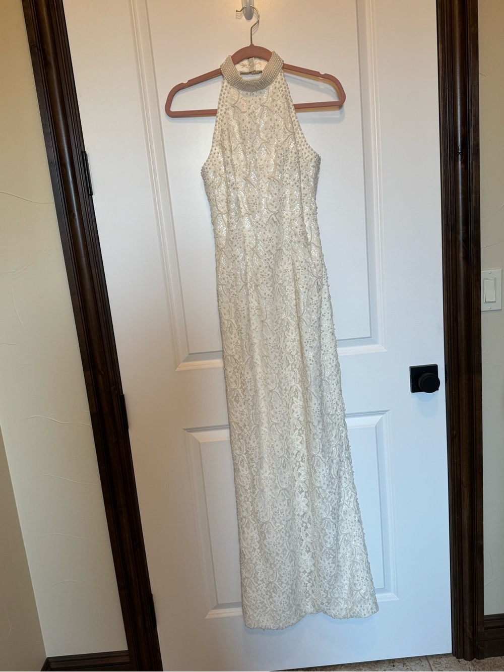 Vintage Beaded Lace Pearl St. Tropez Ivory Wedding Gown